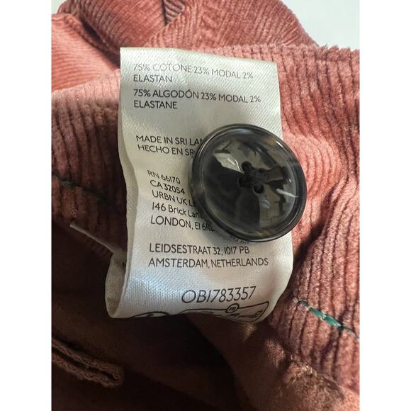 New Anthropologie Maeve 27 Tall Colette Cropped Corduroy Wide Leg Pants Orange - Picture 10 of 10